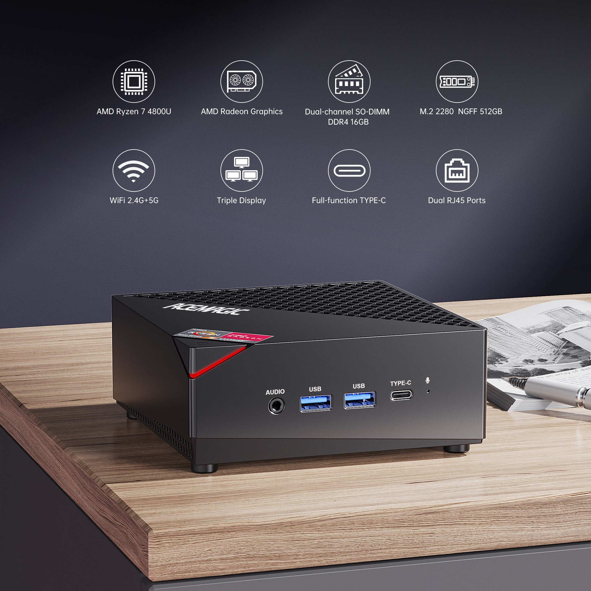 ACEMAGIC AM06 Pro AMD Ryzen7 7730U Mini PC
